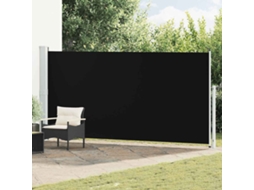 Vidaxl Toldo Lateral Retrátil Para Pátio 180x500 Cm Preto
