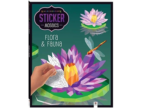 Livro kaleidoscope sticker mosaics: flora & fauna de hinkler books (inglês)
