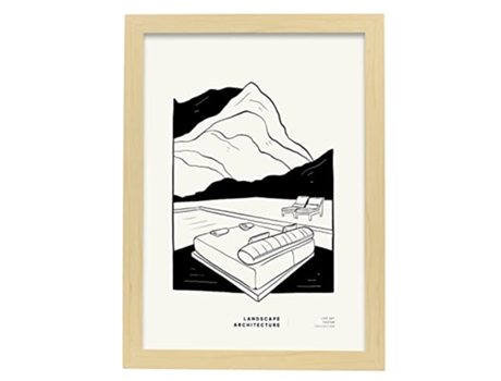 Póster NACNIC Pop Art Abstracto Patio Trasero de montaña (A3)