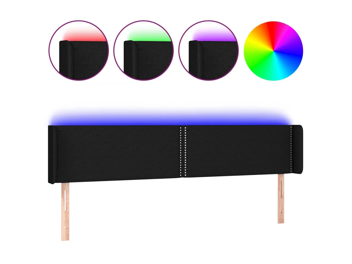 Cabeceira de cama MAISON EXCLUSIVE com luzes LED em tecido marrom (183x16x78 cm)