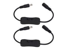 Primerox 2pcs Cabo de Alimentação Cc Inline 11,5 Polegadas com Interruptor