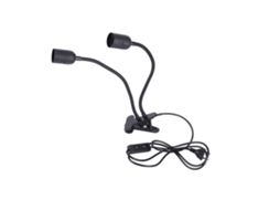 Suporte de lâmpada de mesa com clip E27/E26 preto bica dupla ajustável 360 graus resistente 100 240v