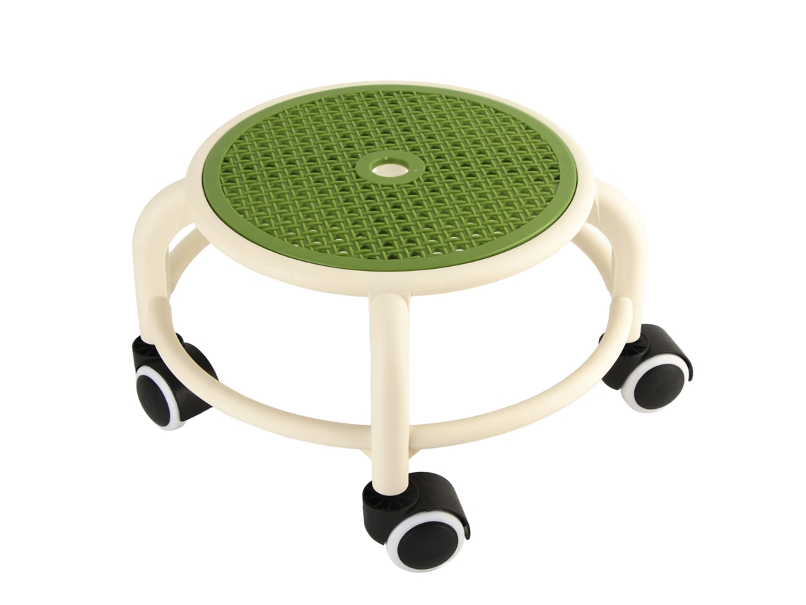 Taburete baixo rolante com rodas universais pequeno confortável multifuncional para casa verde S/MARCA