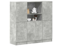 Vidaxl 3 Pcs Armário De Cozinha Conjunto Deriv. Madeira Cinza Cimento