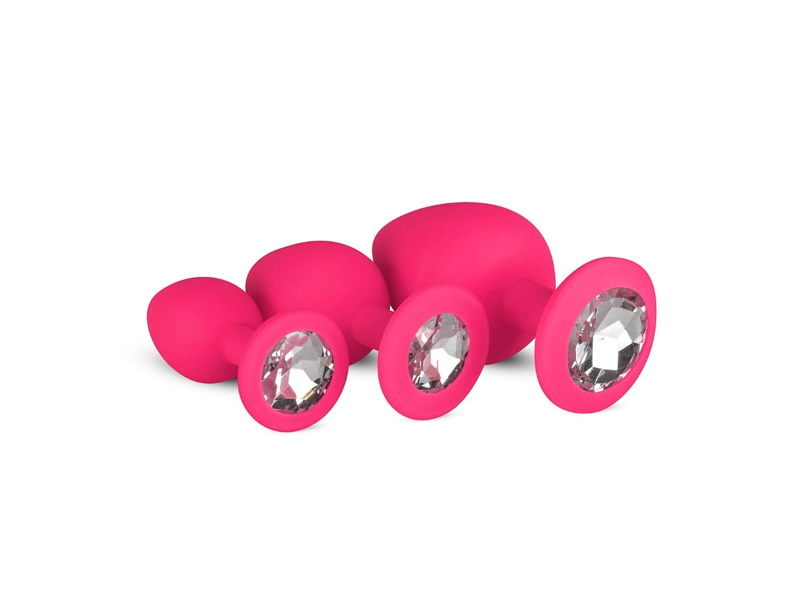 Plugue Anal De Silicone Com Diamante Rosa EASYTOYS ANAL COLLECTION