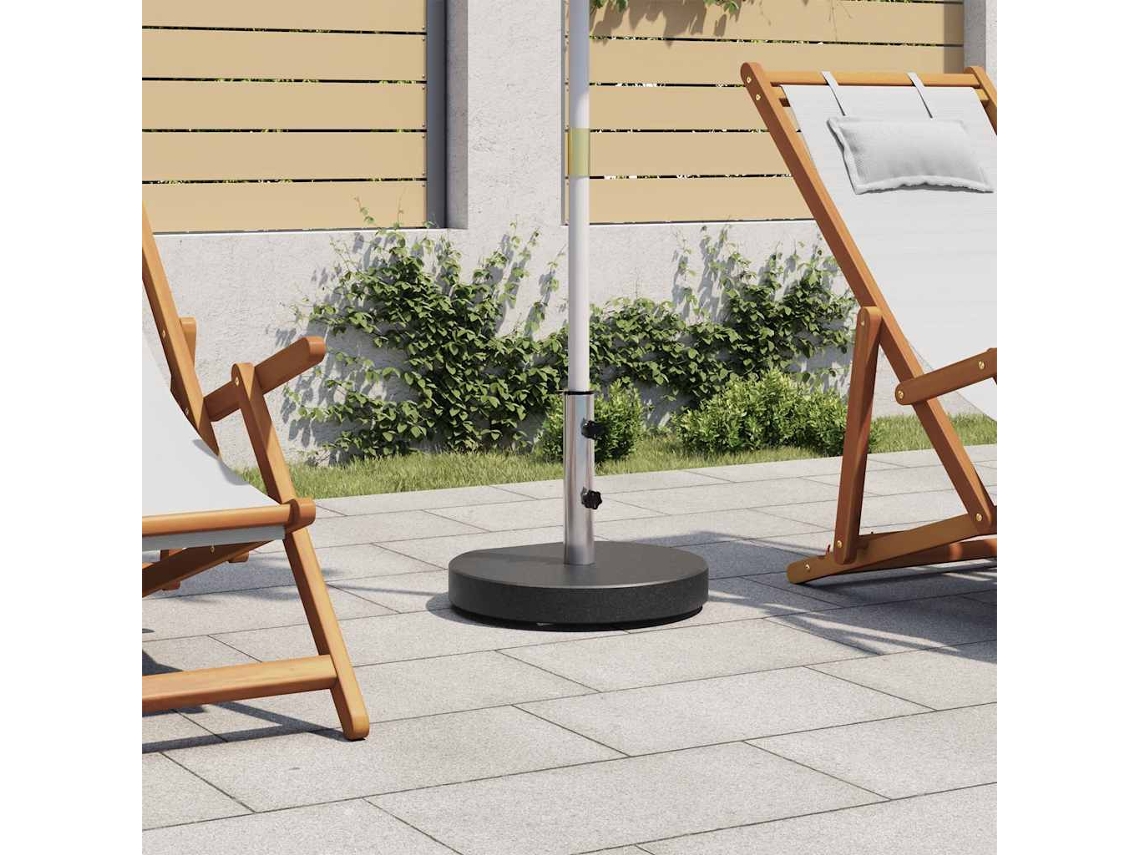 Vidaxl Base De Guarda-sol Redonda Granito 28,5 Kg Preto