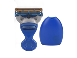 Afeitadora Manual Rotativa Para Homens Azul Segura Lavável