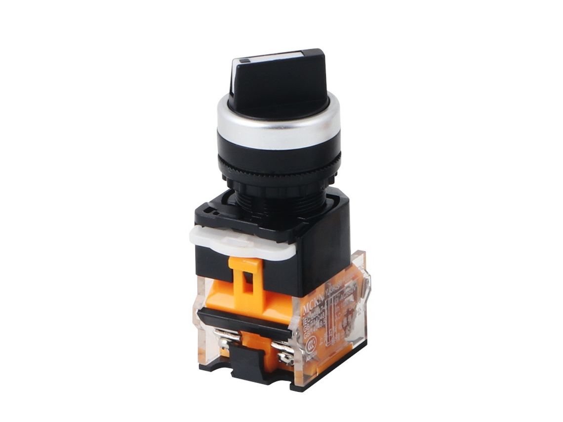 Seletor Rotativo à Prova D'água 22mm, 2 Posições, com Travamento AQUAFORGE