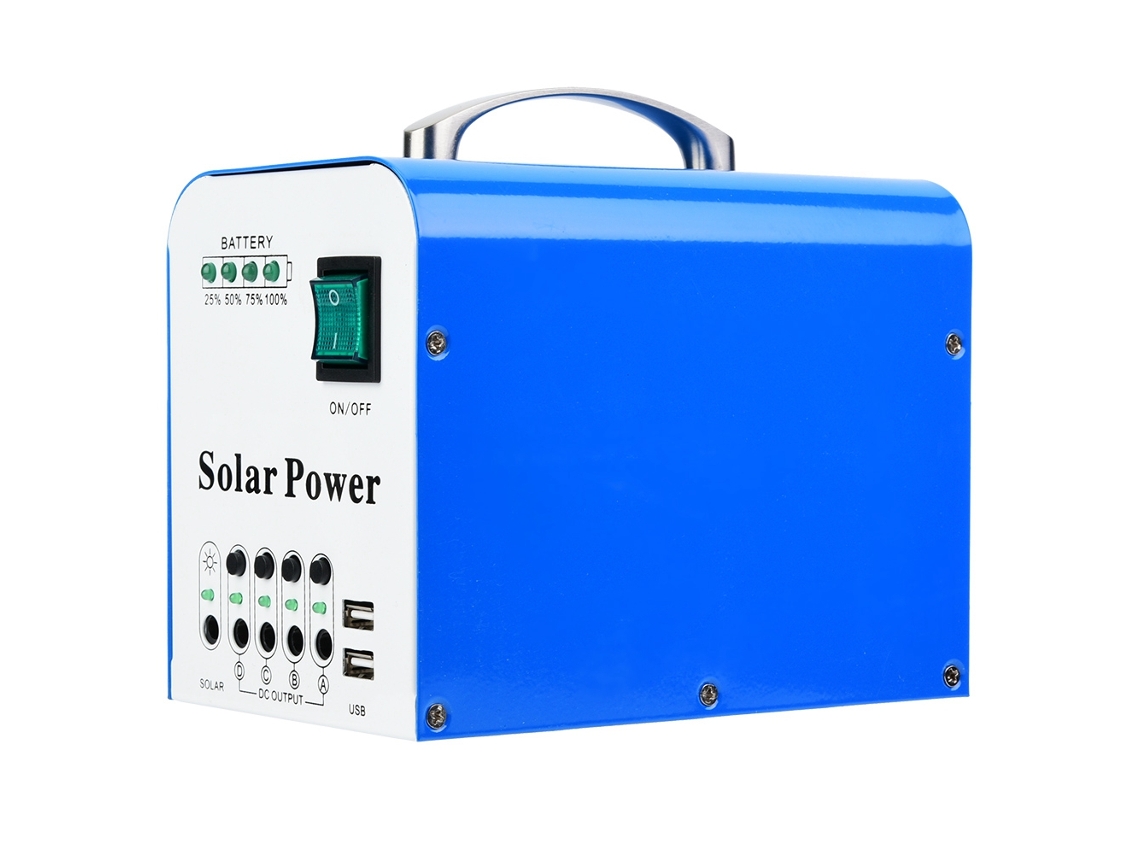 Sistema de energia solar portátil para áreas externas de 40 W com painel de polissilício e LED