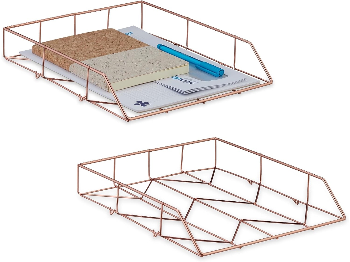 2er Set Metallablage Roségold A4