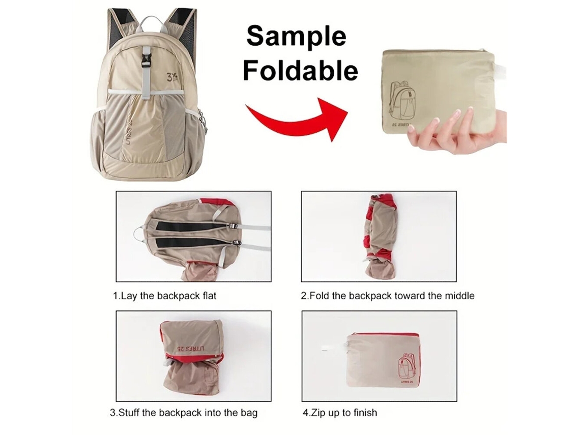 Mochila Dobrável Ultraleve Khakiipree Mochila Impermeável Para Caminhadas E Viagens Bolsa Pequena Compacta E Durável Com Alças Ajustáveis