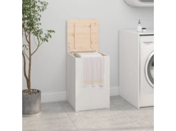Vidaxl Caixa Para Roupa 44x44x66 Cm Madeira De Pinho Maciça Branco