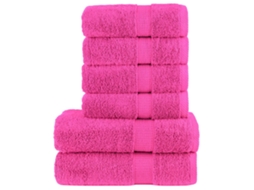 Towel Set, Towel Sets Vidaxl Cor-de-rosa Algodão (n/a)