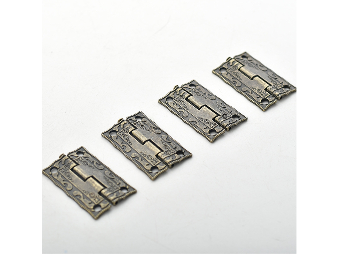 Conjunto De 4 Dobradiças De Mola Metálicas Em Miniatura Estilo Retrô, 36 X 23 Mm, Cor Bronze