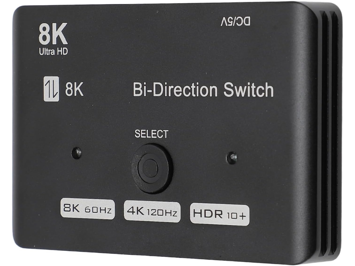Divisor Hdmi, Divisor Hdmi 1 Entrada 2 Saídas 8k 60hz 4k 120hz, Seletor De Switch Hdmi Em Alumínio P Gokoco