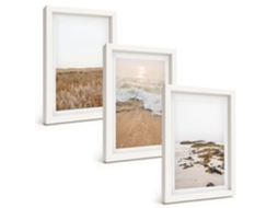 Composição De Quadros Ondas Da Praia, Pedras, Verão Espelharte (3 Peças 20x30 Cm)