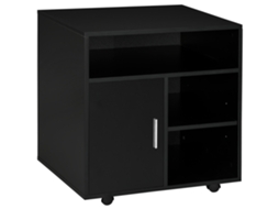 Armário De Escritório Melamina De Madeira Cor Preto 60x50x65,5 Cm Homcom