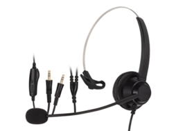 Fone Headset Mono Cancelamento Ruído Plugue 3,5mm Atendimento EOOCOO