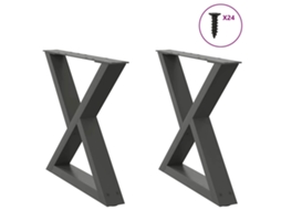 Vidaxl Pés Para Mesa De Centro 2 Peças Antracite 60x(42-43,3) Cm Aço
