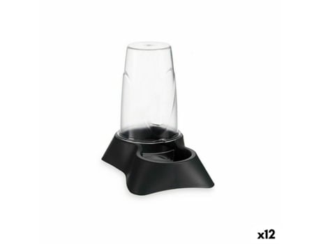 Comedouro para Animais de Estimação Transparente Antracite 650 Ml Polipropileno 12,5 X 18 X 19 Cm 12 Unidades