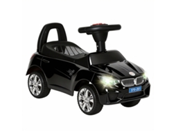 Carro Andador para Crianças com Faróis Música Buzina Volante Compartimento de Armazenamento 63,5x28x36 Cm Preto LAMAISON