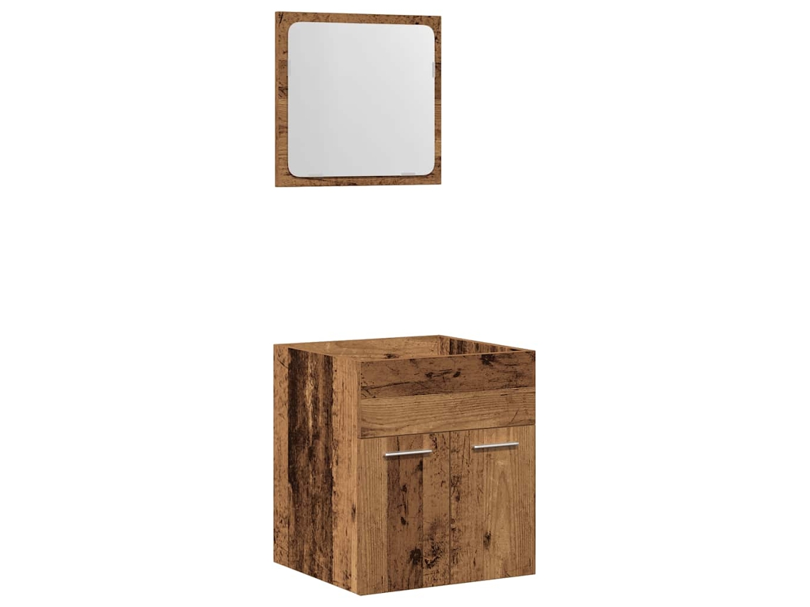 Conjunto de 2 Móveis Casa de Banho MAISON EXCLUSIVE em Derivados de Madeira Madeira Velha