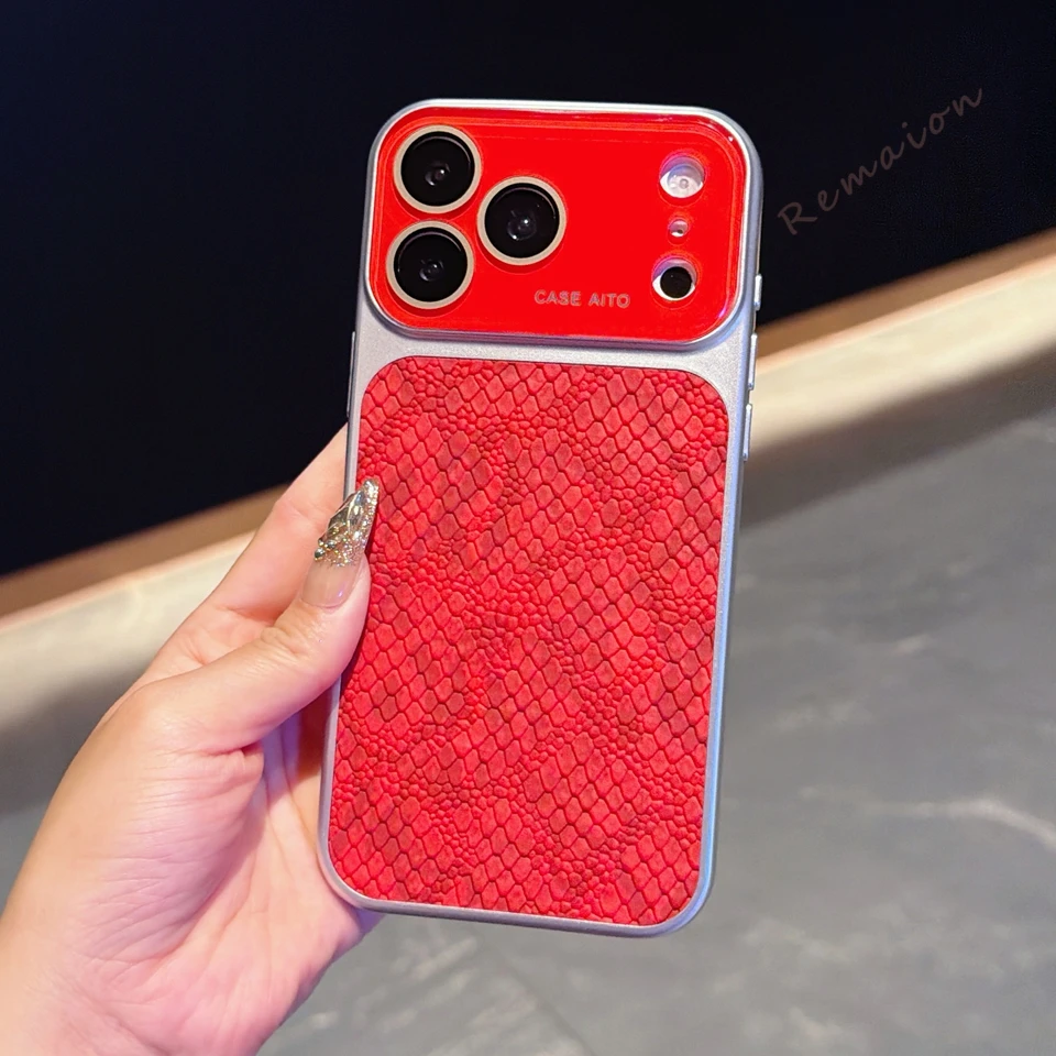 Capa Fosca Para Celular (iphone 14 Vermelho) Com Lente E Câmera À Prova De Choque.