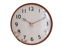 Relógio de parede retrô de madeira Baok-Silent de 30 cm, decorativo para sala de estar grande e quarto, cor madeira escura.