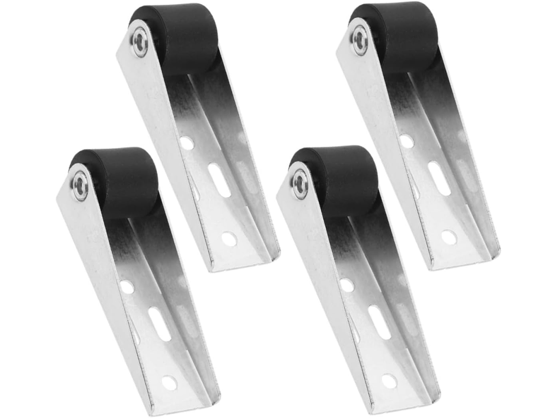 Rodízios De Suporte Para Portas Madeira, Conjunto 4 Peças, Prateados
