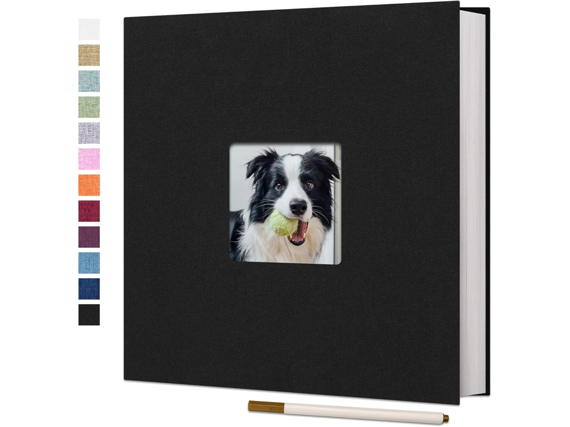 Álbum de Fotos Grande Autoadesivo para Fotos 4x6 e 8x10, Álbum de Recortes Faça Você Mesmo, 40 Páginas em Branco com Caneta Metálica BRILVIBERA