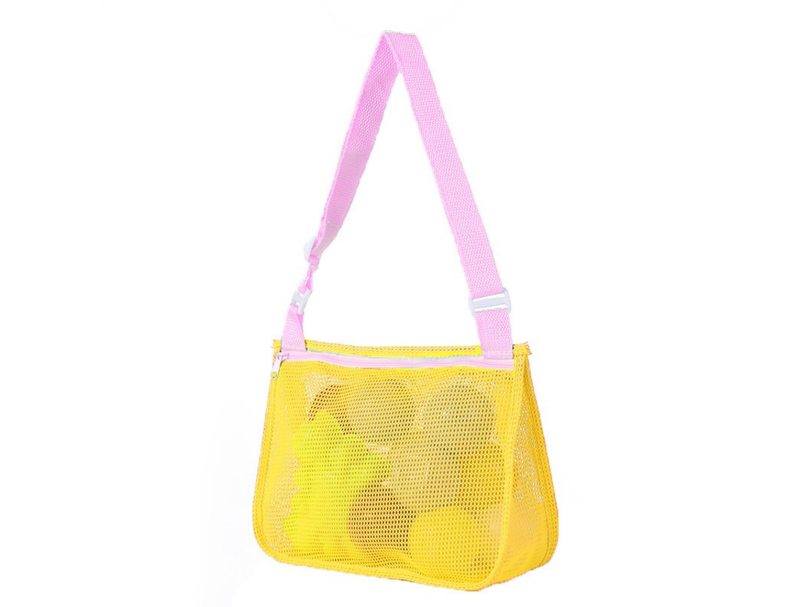 Bolsa De Armazenamento De Malha Para Brinquedos De Praia Yuysan 21x25x8cm Amarelo (aa18)