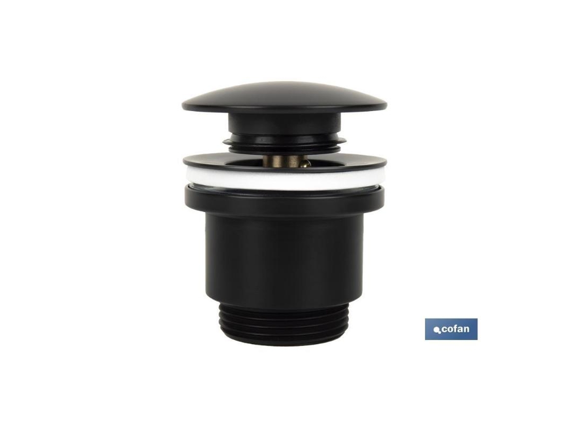 Válvula click-clack negra con tapón grande ø63 mm