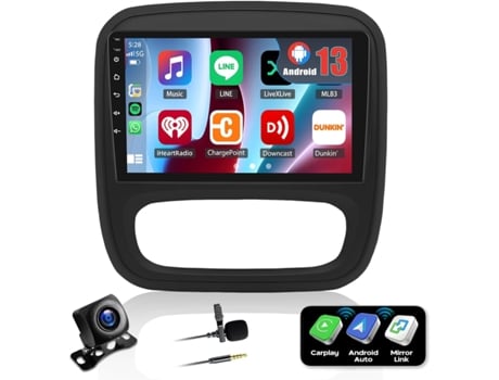 Autorrádios 9 Polegadas Android 13 Gps Carplay 2gb 32gb Para Opel Trafic 2014 2019 Com Câmera De Visão Traseira Ibeafilly