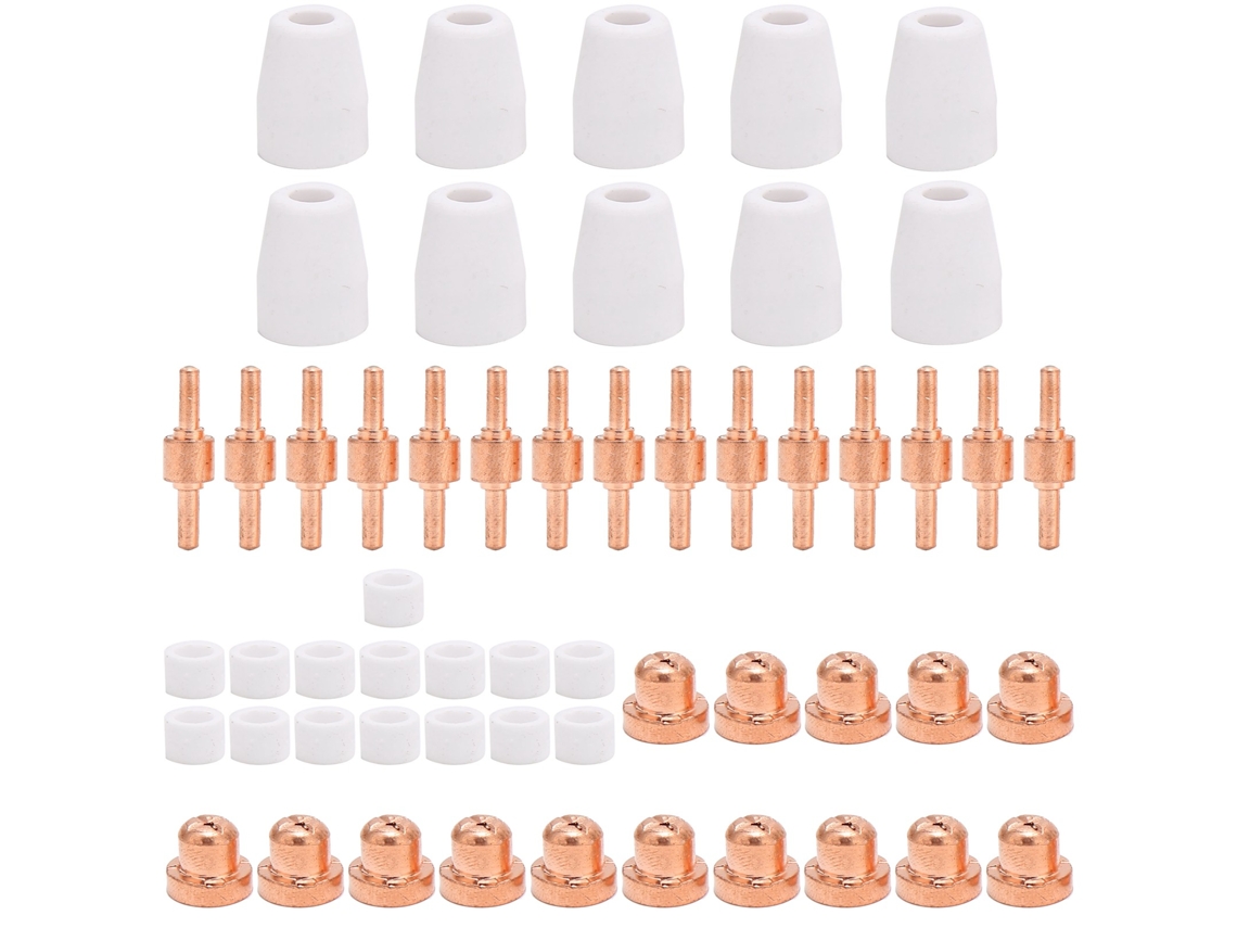 Kit De Pontas E Eletrodos Pt‑31 Cobre Vermelho 55 Peças Acessórios Para Máquinas De Solda