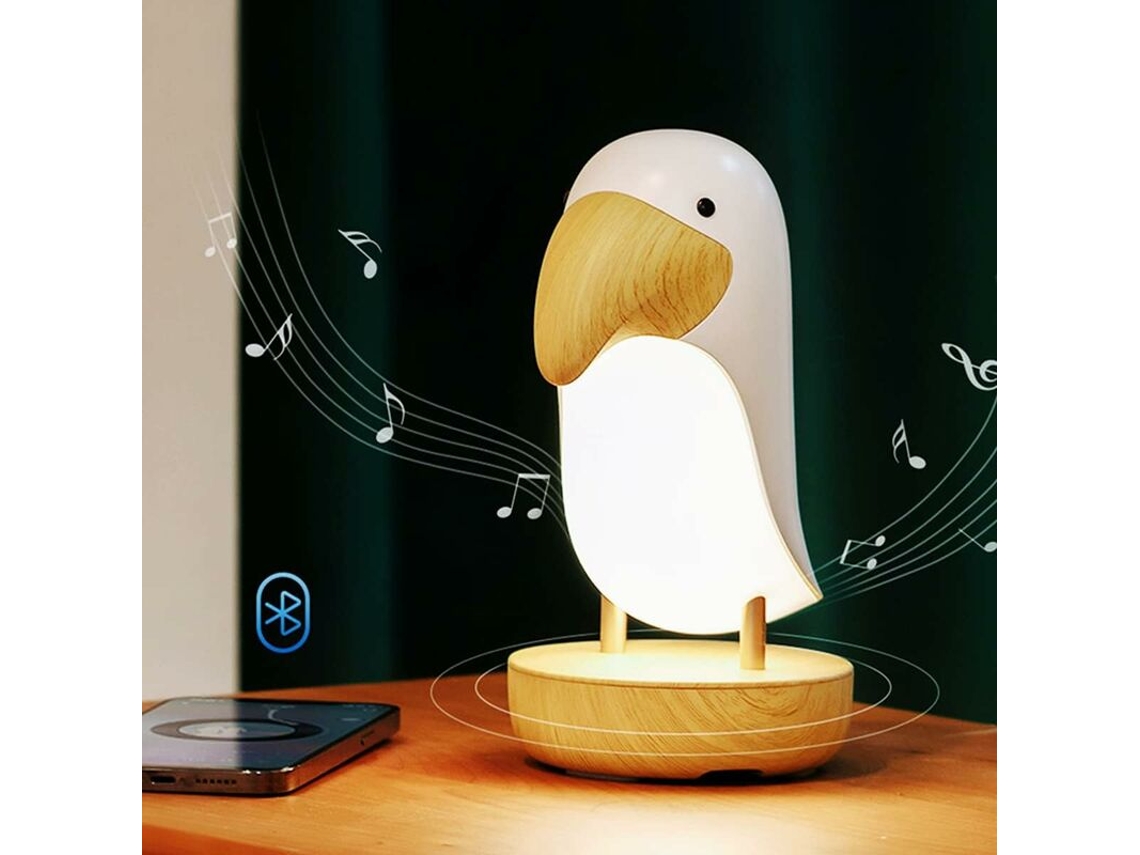 Luminária de Cabeceira com Alto, Falante Bluetooth, Luz Noturna Led em Formato de Pássaro, Sensível Ao Toque, Respirável BRILVIBERA