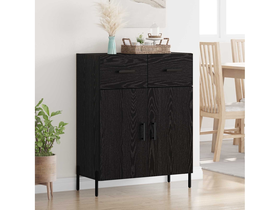 Vidaxl Buffet Carvalho Preto 69,5 X 34 X 90 Cm Derivados De Madeira
