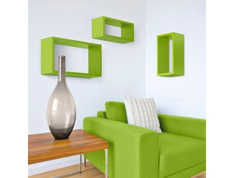 Conjunto de 3 prateleiras de parede para sala de estar prateleira cubo retangular Trittico