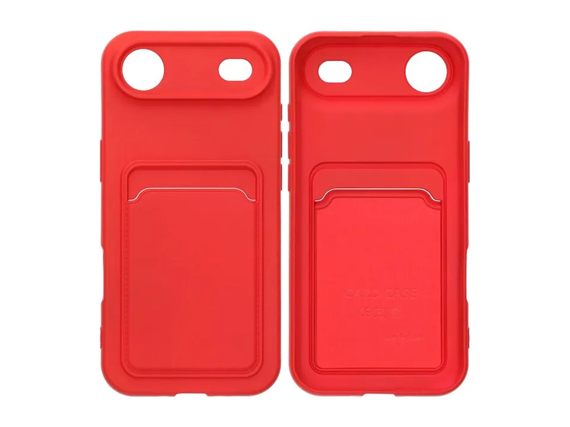 Capa De Silicone Para Celular Com Porta-cartões Para Iphone Air - Vermelha