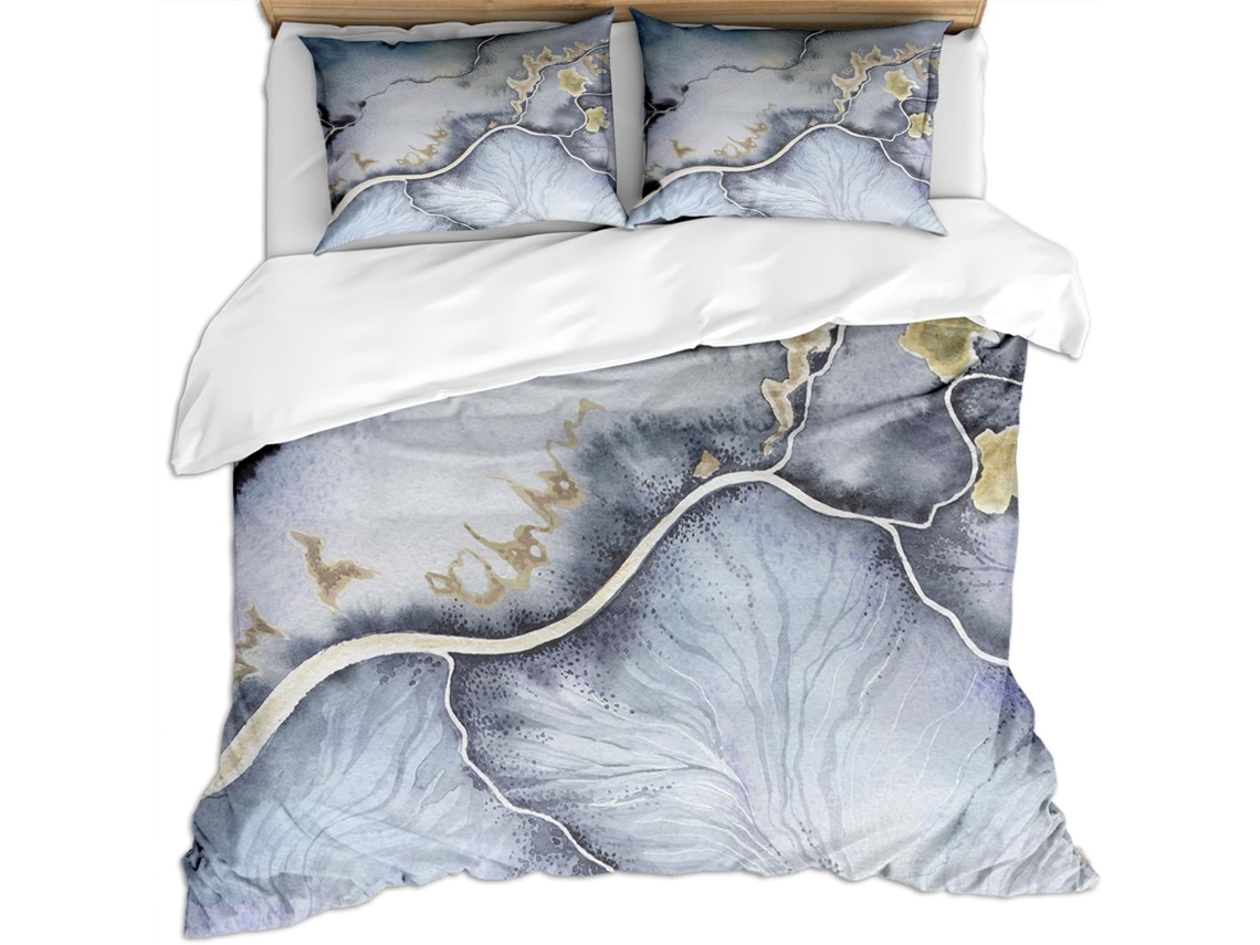 Capa de Edredom com 2 Fronhas 65x65cm em Microfibra Fronha 200x200cm,