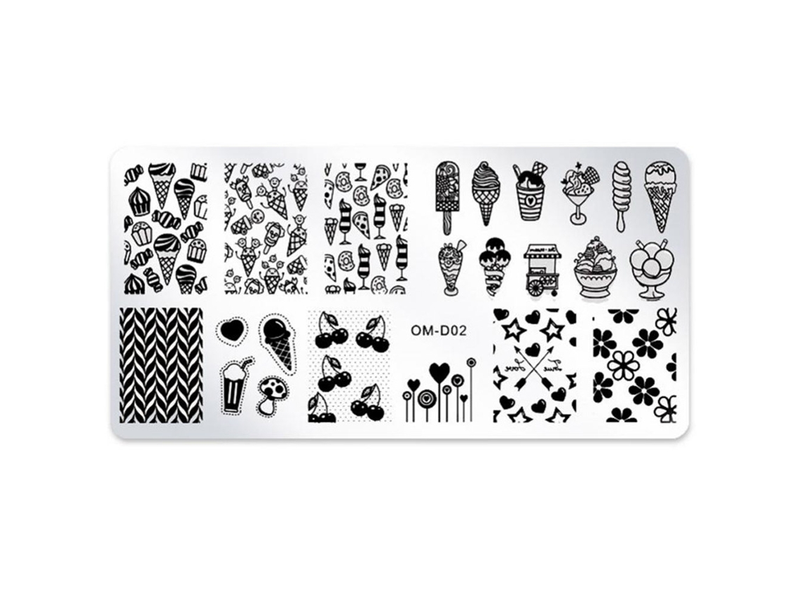 Prato De Estampagem Para Unhas Retangular Com Desenho De Coruja Em Renda Om-d02 - Ferramenta De Arte Para Unhas