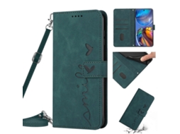 Capa De Celular Motorola Moto G42 Em Couro Sintético Com Estampa De Coração E Cordão.