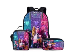 Conjunto De Mochila Estampada Com Lancheira E Estojo, Impermeável, Grande Capacidade, Proteção Da Coluna E Alívio De Estresse Estilo 14