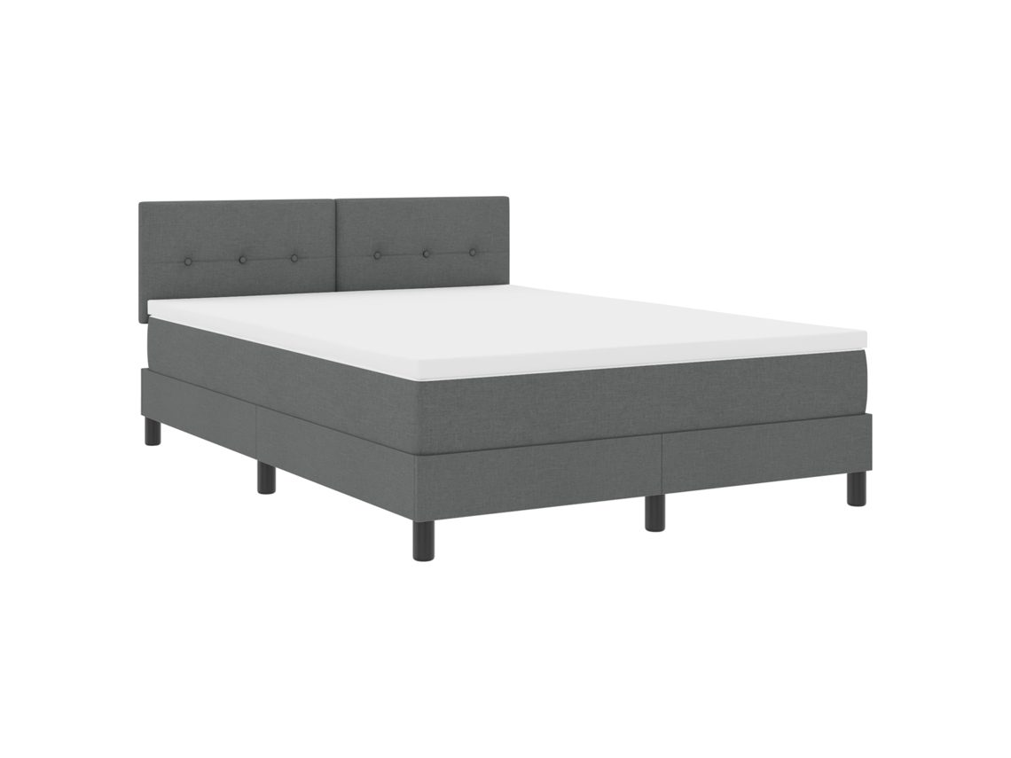 Conjunto 1 Cama Box Vidaxl Cinzento Tecido (140 X 190 Cm)