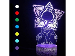 Luz Noturna 3d Demogorgon Stranger Things Com Controle Remoto 16 Cores Decor Quarto Infantil