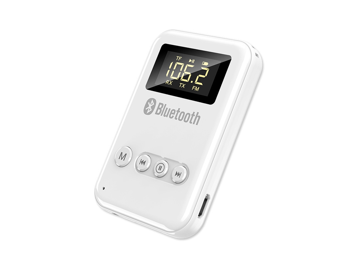 Transmissor Fm YIZHOOD K6-2 Bluetooth 5.0 Lcd Wireless 3.5Mm Jack Aux Car Kit Handsfree Call & Mic para Pc Tv Branco