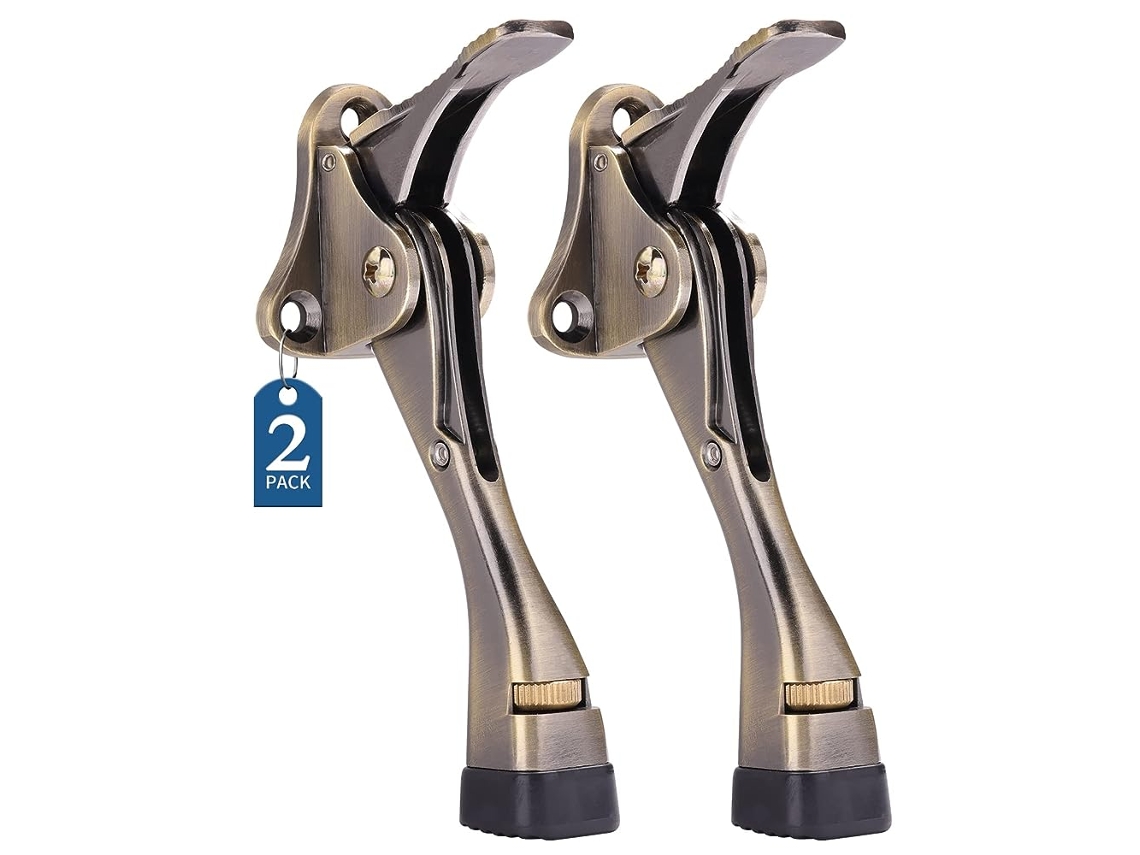 2pcs Kick Down Door Stopper Adjustable Height Bronze Color Eoocoo