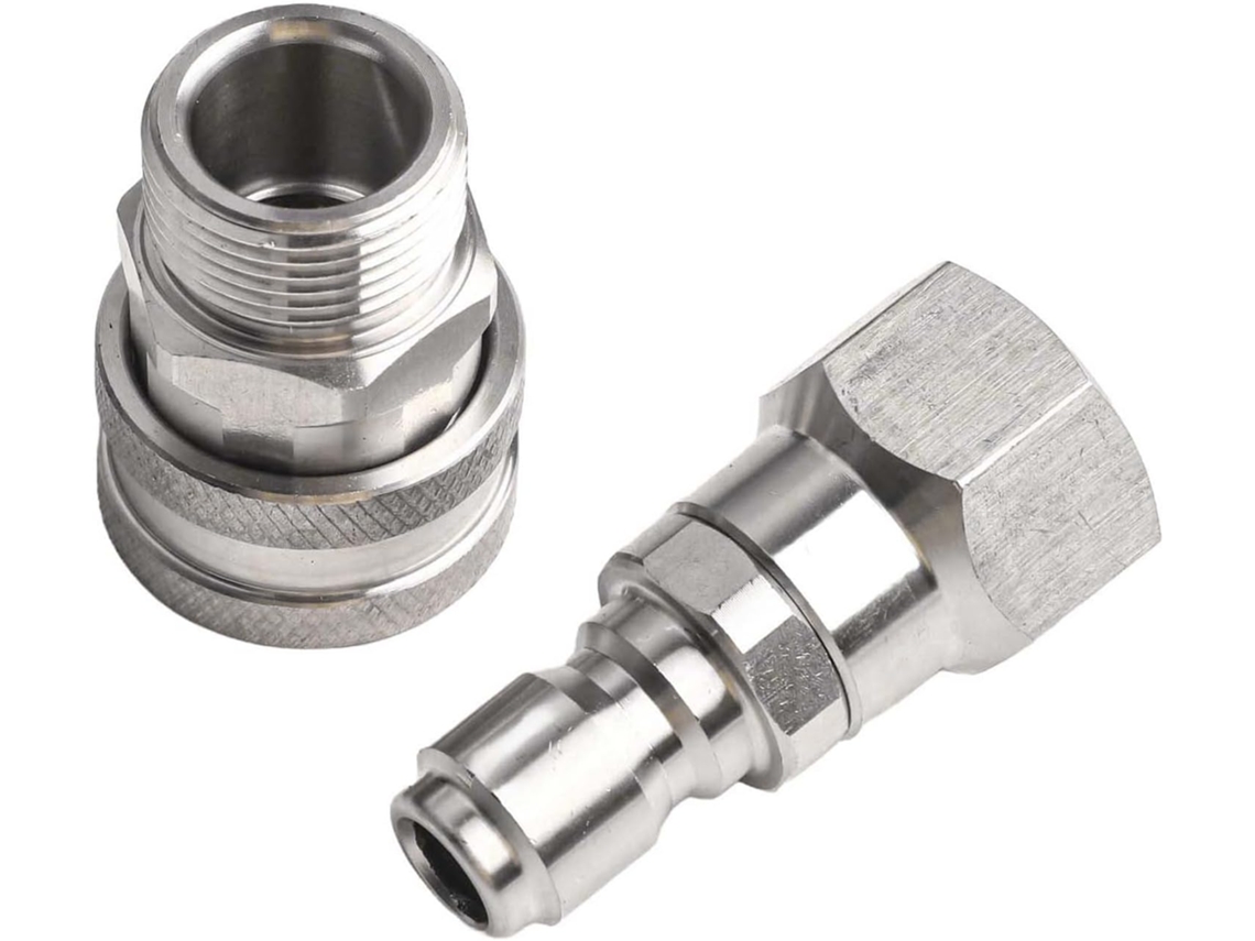 Kit 1.9 M22, Conector Rápido Npt Macho Fêmea 360° Em Aço Inoxidável Cm,