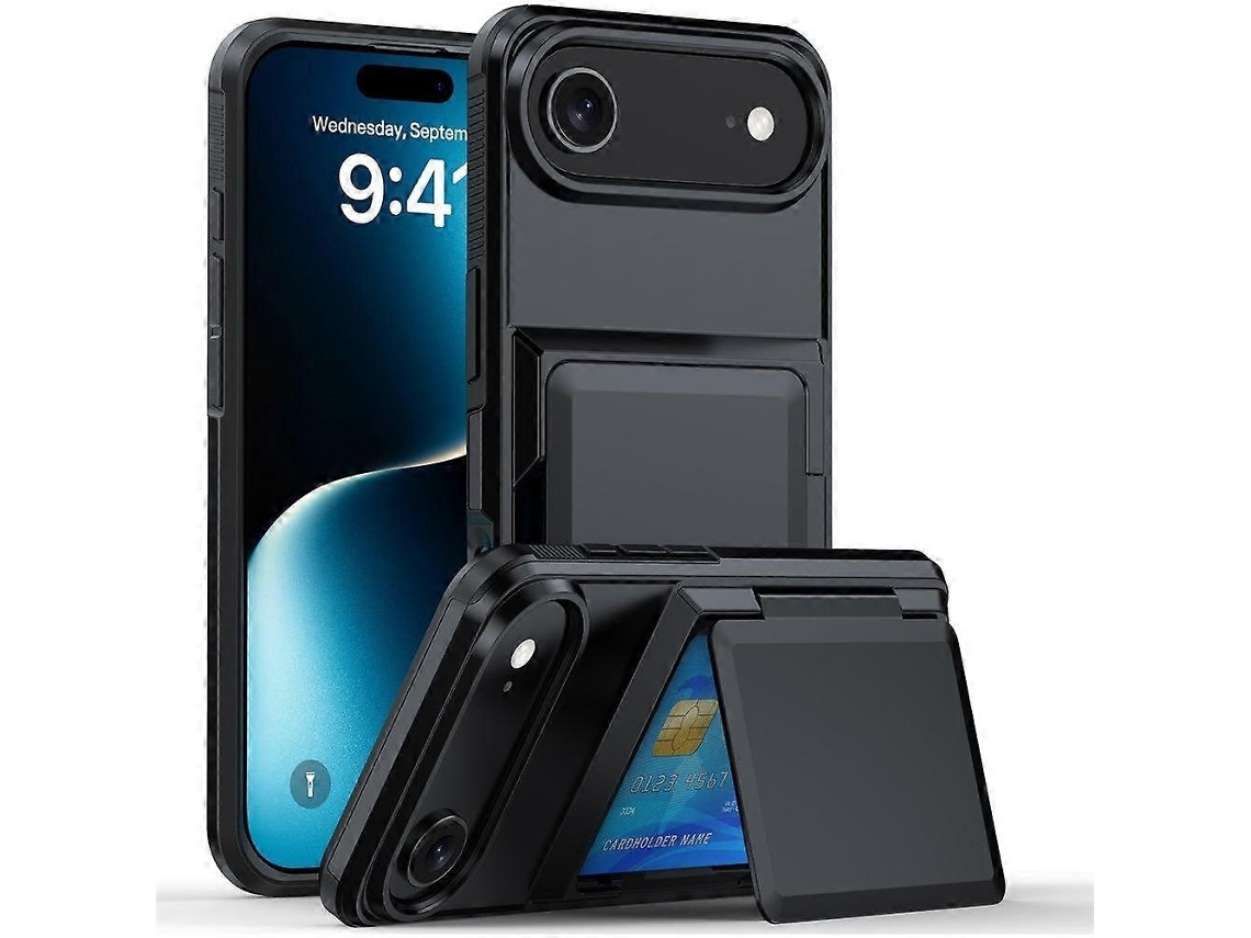 Capa De Celular À Prova De Choque Com Suporte Para Cartão Kalebol Flip