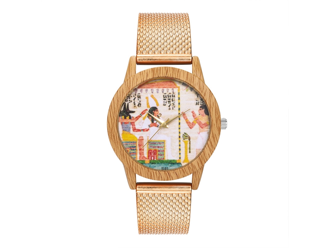 Reloj De Pulsera Unisex De Analógico Con Dial Redondo Oro Rosa De Quartzo