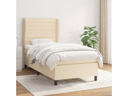 Vidaxl Cama Com Molas/colchão 80x200 Cm Tecido Cor Crème